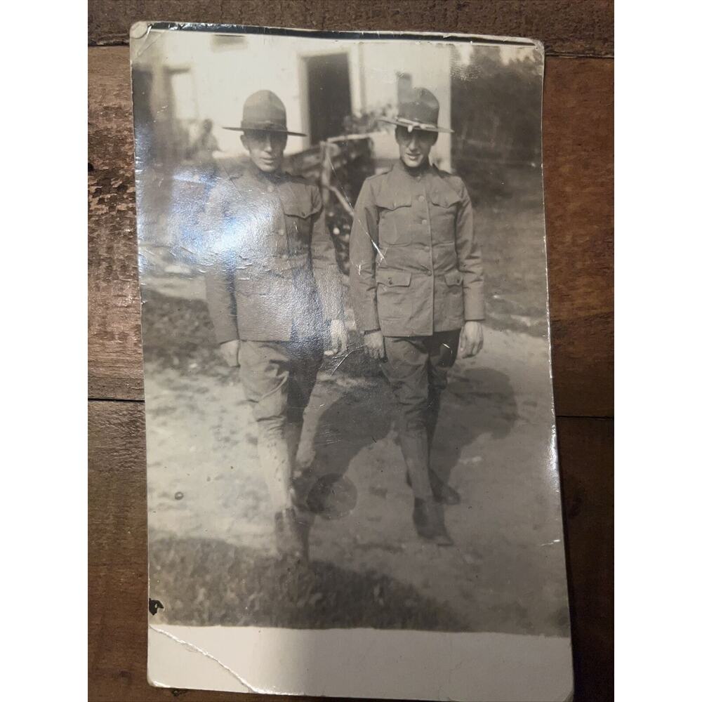 Vintage Photo Postcard of Soldiers WWII Era